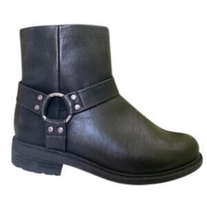 b.o.c. Born Concept Cole Harness Bootie Black Vegan Leather Size 7.5 W